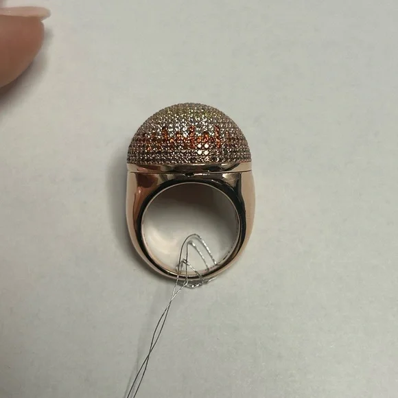 Suzy Levian Rose Sterling Silver Multi Color CZ Dome Ring NWT